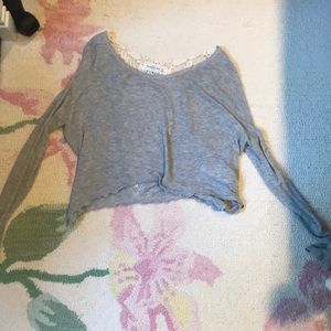 Abercrombie Cropped Laceback Sweater